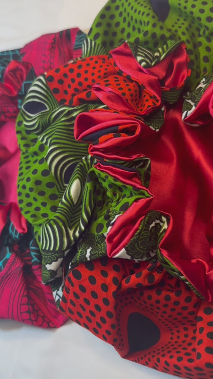 Adult African Print Flare Bonnet